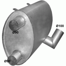 Глушник Мерседес 404 (Mercedes 404) BUS din 50434 (Размеры: 267mm x 447mm; L = 940mm) (69.96) Polmostrow